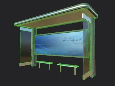 Bus Shelter 03 Low-poly 3D model