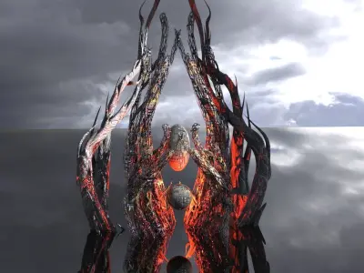 Dark Dragon Egg Tower ivy 3D model