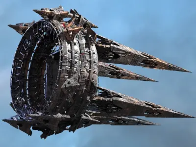 Giant Mech Tech wheel Tower 1 3D model