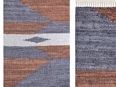 Angela Leather Rag Rug 3D model