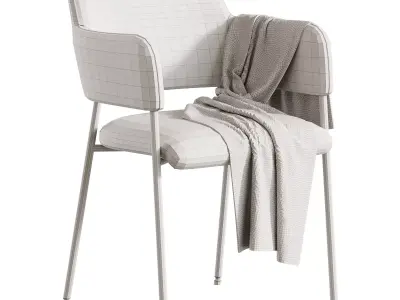 Rhodes Pearl Boucle Dining Chair 3D model