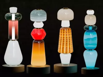 Colorful blown-glass totems by Luca Nichetto 3D model