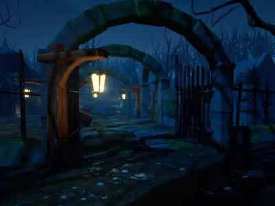 Stylized Cemetery Vol 1 For Unreal And Unity Low-poly 3D model