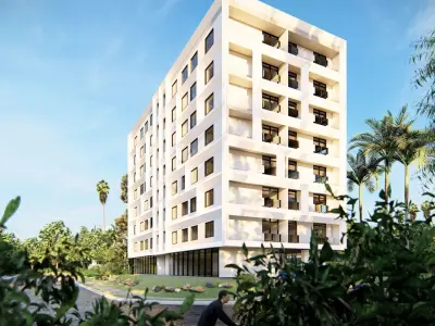 Modern Residential Building 3D Model 3D model