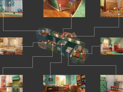 Cartoon Room Interior Full Version 3D model