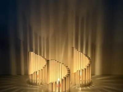 3 Piece Modern Candle Holder Set 3D print model