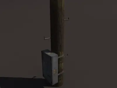 Telephone Pole Low Poly 3d Model Low-poly 3D model