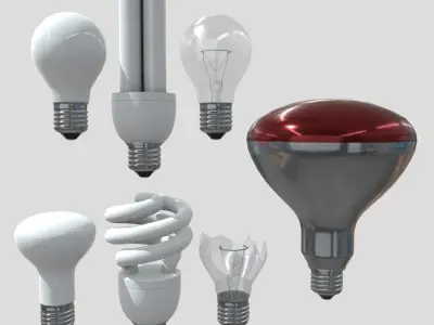 Light Bulb Pack Low-poly 3D model