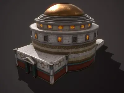 Roman Greek Pantheon Low-poly 3D model