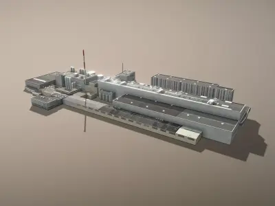 Plant LOWL Linz Factory Low-poly 3D model