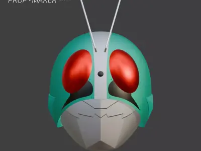 DIY Kamen Rider Ichigo Classic Helmet Cosplay EVA Foam Template 3D model