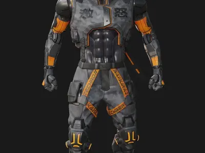 Game Ready Ninja Cyborg - Mannequin Rig UE5 Low-poly 3D model
