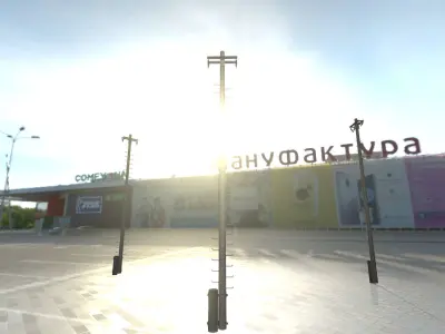 Wooden Electricity Pole with Ladder - Object 031 Low-poly 3D model