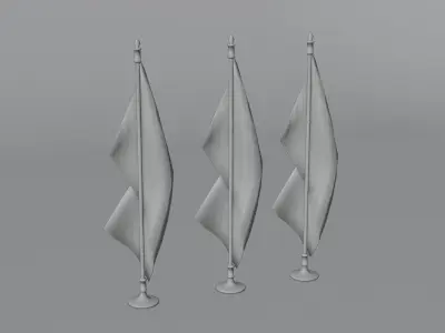 Small Country Flags 4K and 2K Low-poly 3D model