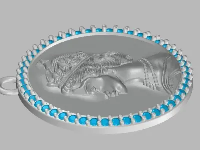 Queen Sculpture Coin Pendant Design File 3D print model