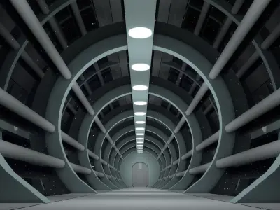 Sci Fi Tunnel Low-poly 3D model
