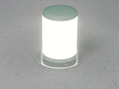 Low-Poly Moss Green Light Column 4 - Street Light Set-9 Low-poly 3D model