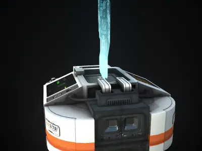 Sci-Fi Consolo Computer Base 8 Low-poly 3D model