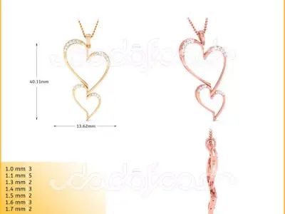 light weight yellow gold  diamond pendent -DOC-P8078 3D print model