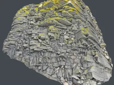 3d scanned rock cliff R 3D model