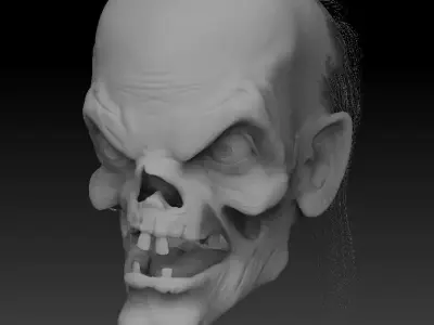 Cryptkeeper skull with spikes on face 3D model