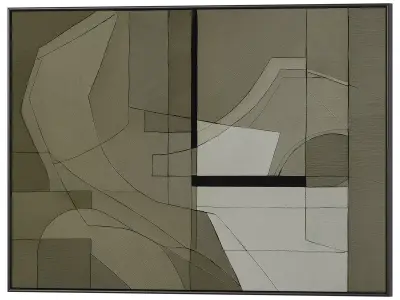 Set of 3 Abstract Paintings in Frames 3D model 153
