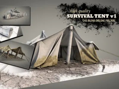 Survival Tent v1 3D model