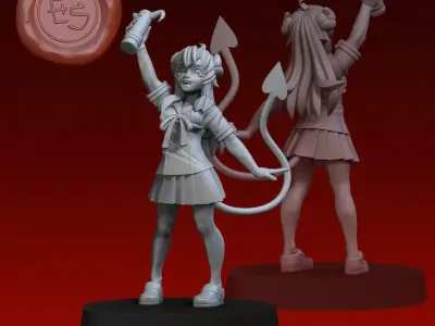 Shamiko - Machikado Mazoku - 32mm Miniature 3D print model