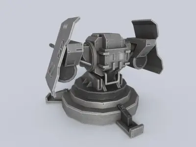 Prototype turret Low-poly 3D model by Anima-Z from CGTrader
