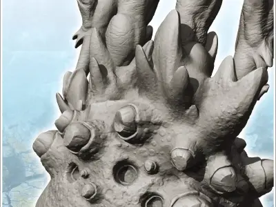Evil demon with rocky and thorny skin 6 - Medieval Fantasy Magic 3D print model