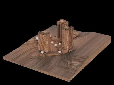 Residential Buildings 3d maquette 3D model