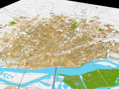 Haerbin City urban planning maquett  building 3D Topography 3D model