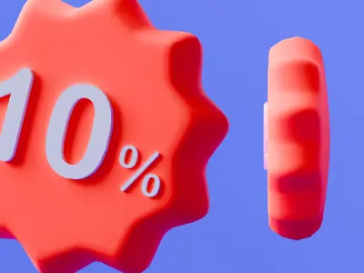 Marketing Icons - Discount 10 Percent Low-poly 3D model