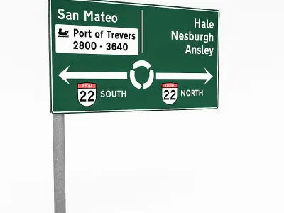3D Traffic Signs Low-poly 3D model