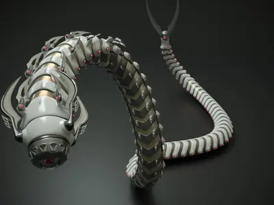 Snakebot-RS1 futuristic creature with long tentacles 3D model