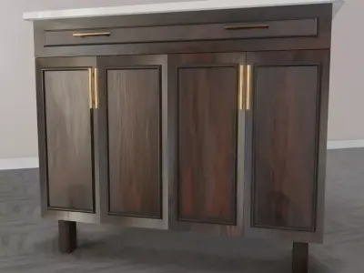 Living Room Cabinet Low-poly 3D model