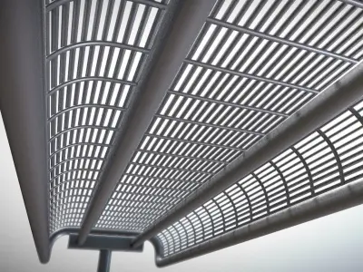  Modern Metal Lattice Bench High Poly 3D model