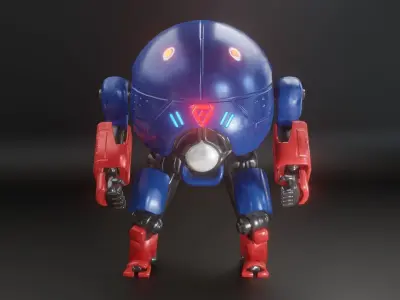 Mecha Robot Game Ready PBR Low-poly 3D model