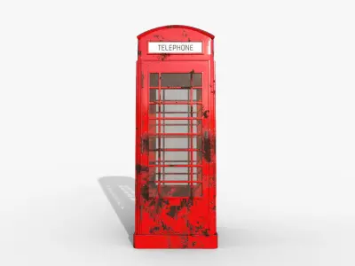 Telephone Booth Low-poly 3D model shop