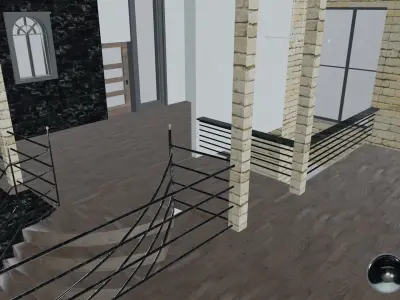 Modern Home With Interior Low Poly  3D model