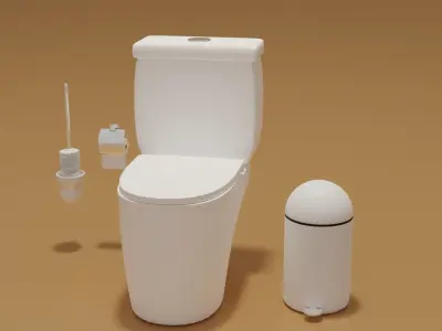 Toilet Toilet Brush Toilet Paper 3D model