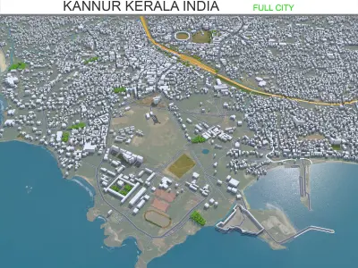 Kannur Kerala India 10km Low-poly 3D model