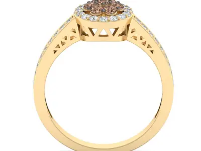 SWAZ09LR gold diamond ring with diamonds 3D print model