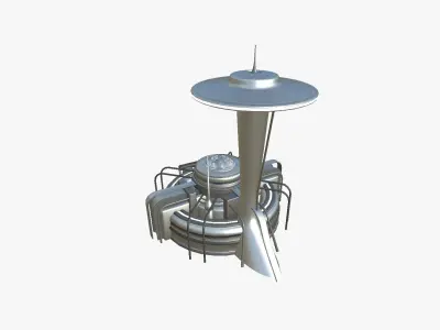 SciFi Facility D08 Metallic - Sci Fi Exterior Design Low-poly 3D model
