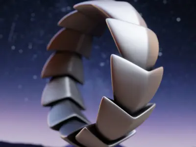 Desert Fang Ring - Futuristic Sci-Fi Modular Jewelry 3D Print 20 3D print model