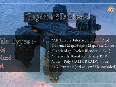 Sci-Fi Gagarin Eligius Prisoner Transport SpaceShip 3D model