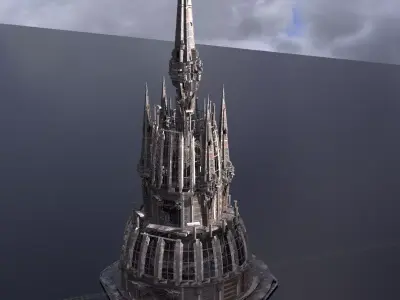 Dungeon Volcano Tower ruin 2  Low-poly 3D model