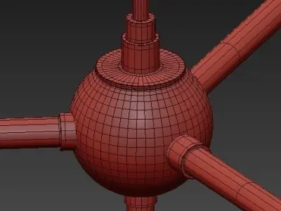 6 Light Semi Flushmount 3D model