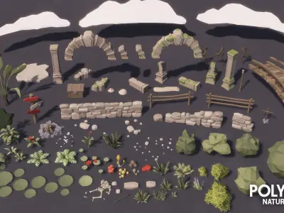 POLYGON - Nature Pack Low-poly 3D model