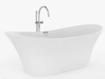 Jacuzzi Infinito Bathtub with floor standing faucet 3D model
